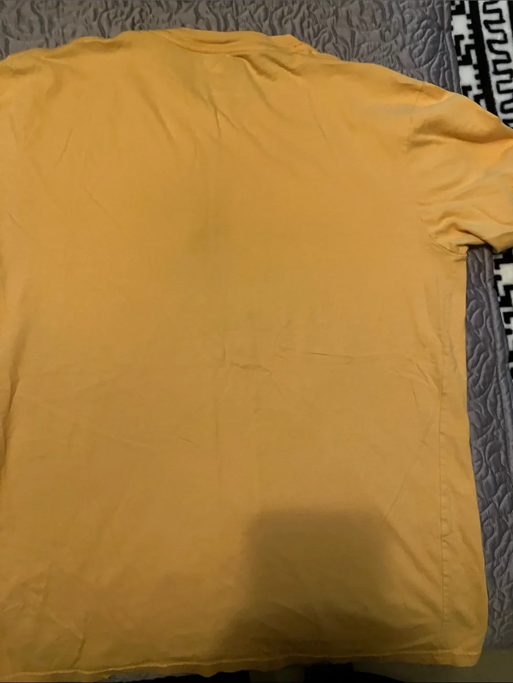 The North Face Men's Logo Tee in Mustard Yellow with Black Print